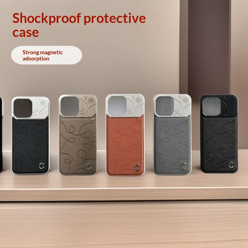 Simple and drop-resistant leather phone case