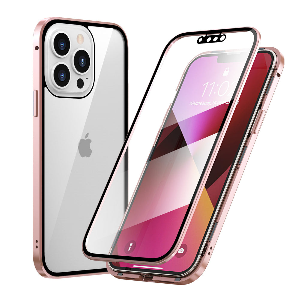Applicable à la coque magnétique en verre trempé HD double face IPh14