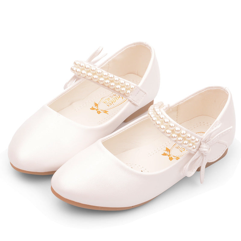 Chaussures de photographie en cuir plat pour filles