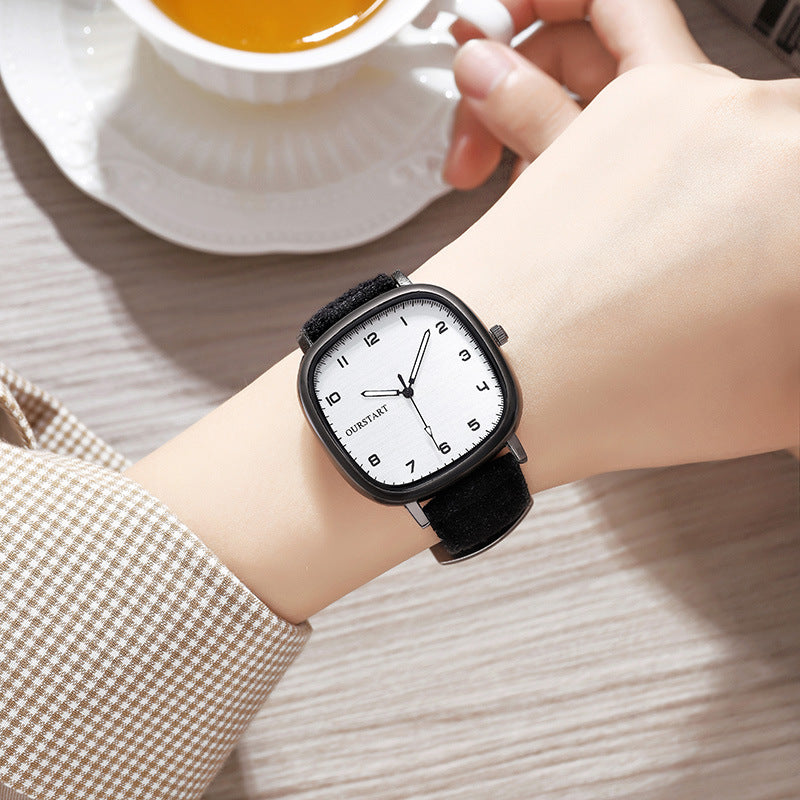 Montre étudiante Casual Digital Exam Quartz Suede Belt
