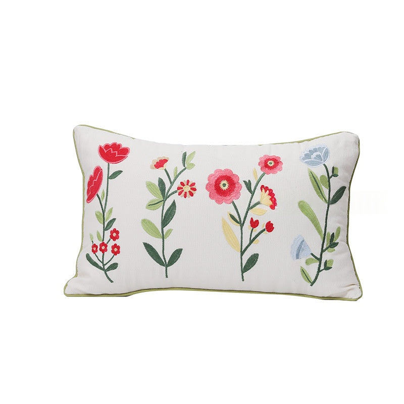 Brodé Floral Trim Sofachambre à coucher Oreiller