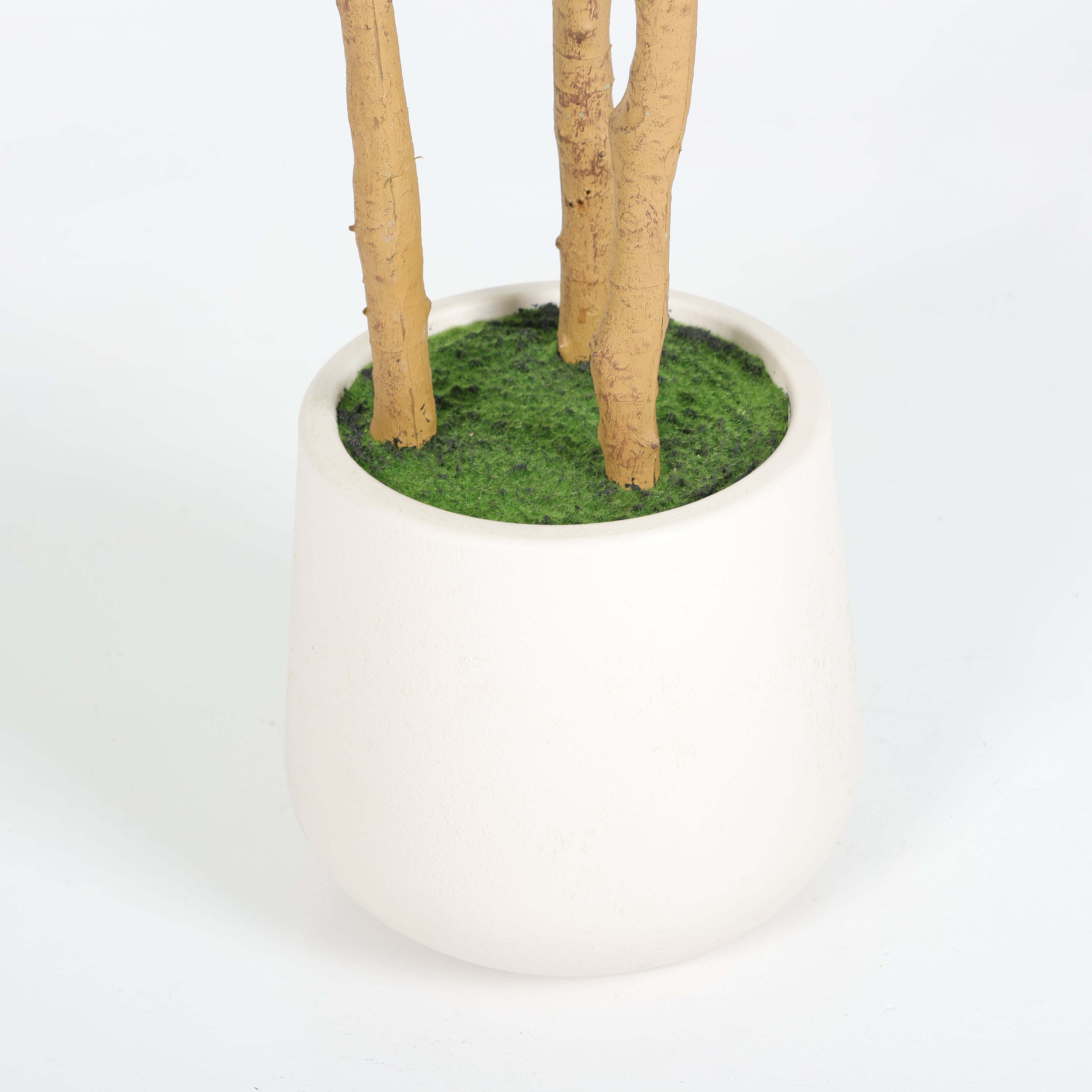 5.2FT Figuier artificiel de feuille avec pot blanc décoratif