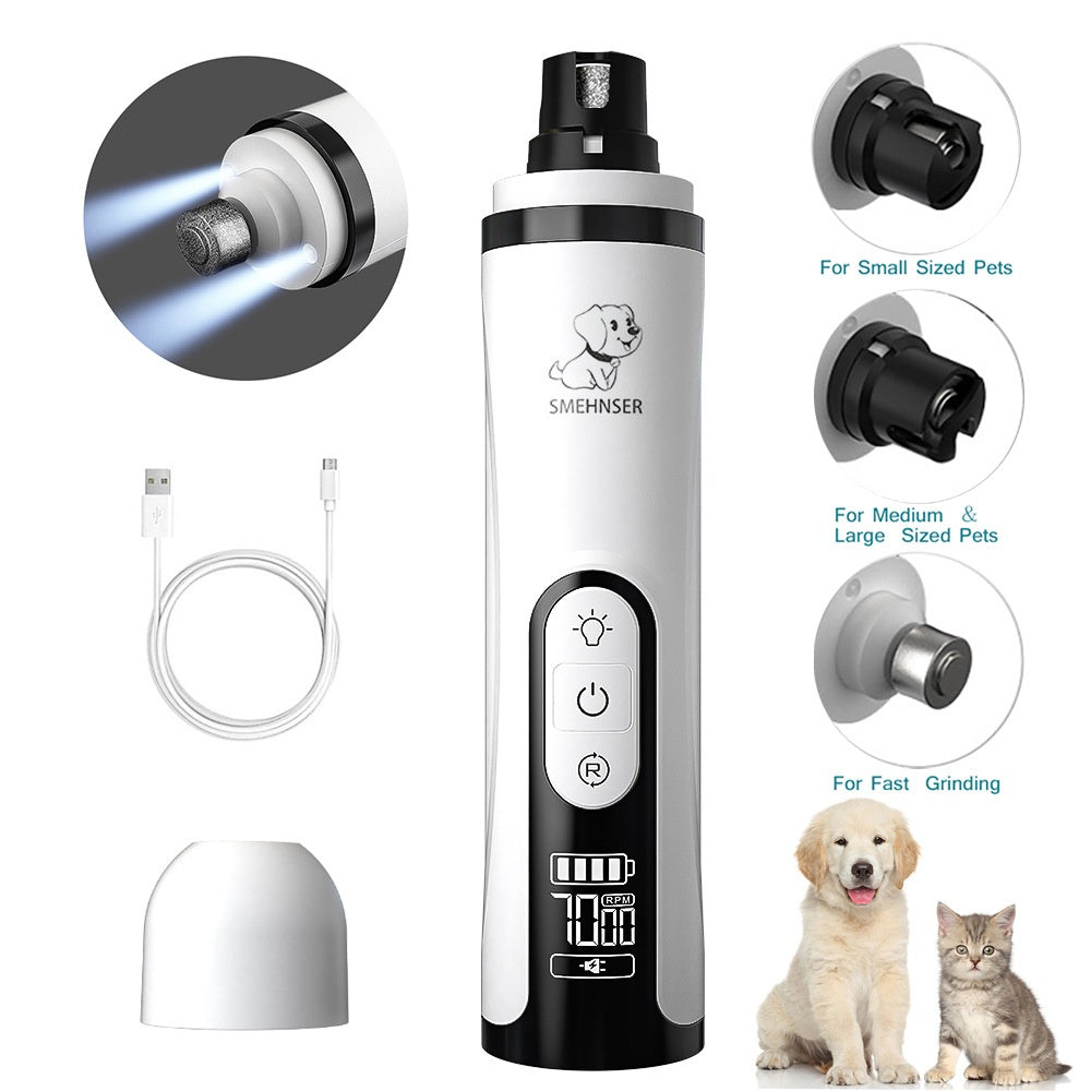 Piercing automatique des ongles Pet 3 vitesses LED électrique
