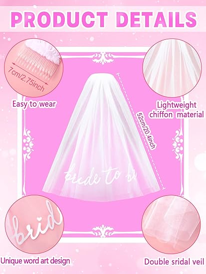 Mariée pour être brodée Veil Bachelorette Party BachParty Accessory Mariée pour être bandeau W