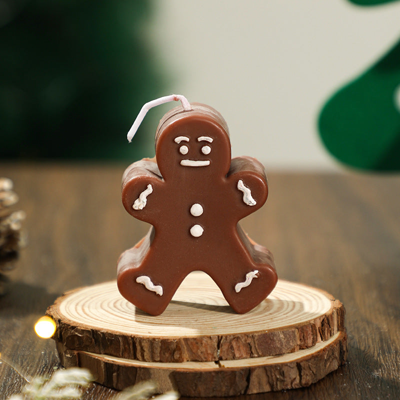 Décorations de Noël Gingerbread Man Bougie parfumée Forme créative Souvenir bureau cadeau