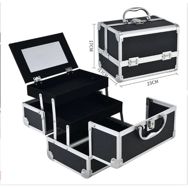 Maquillage professionnel Artiste Cas de voyage -23 X 17 X 17 Cm Portable Cosmétique Organisateur avec M