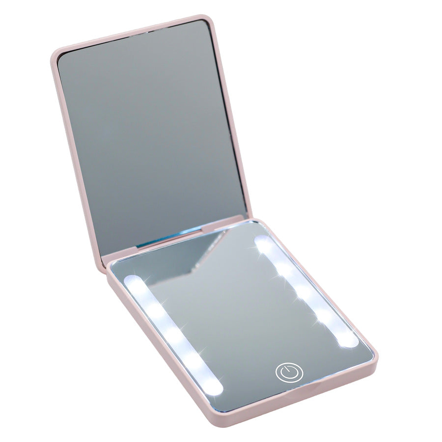 Compact Double-Sided pliant miroir de maquillage Portable LED lumière pour Touch-Ups