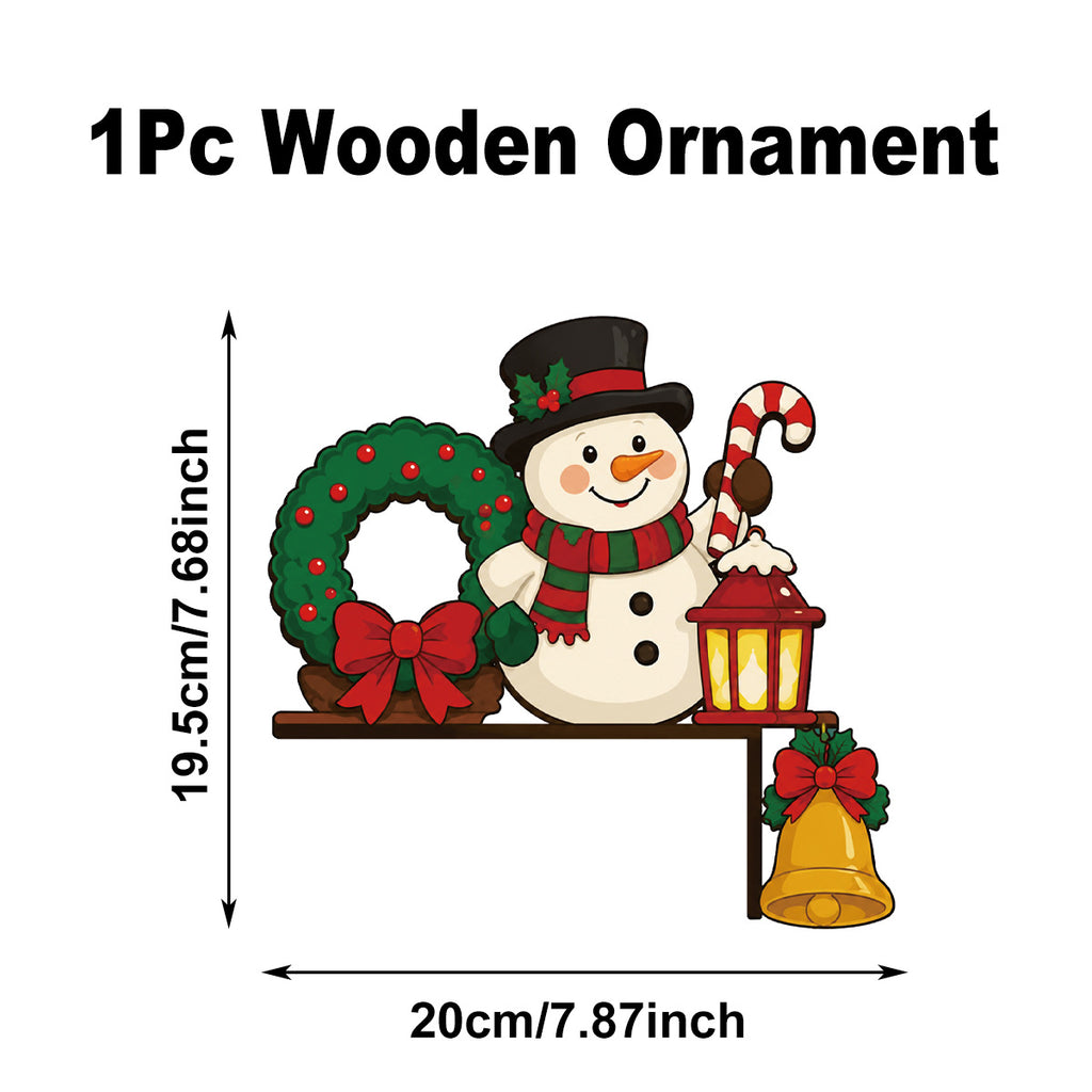 Ornement décoratif cadre de porte en bois de Noël