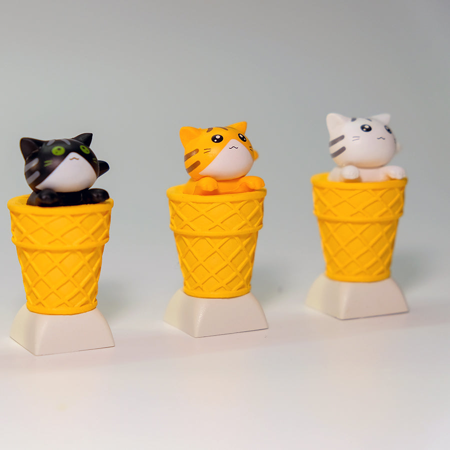 Cartoon Crème glacée Poupée de chat Casquette tridimensionnelle