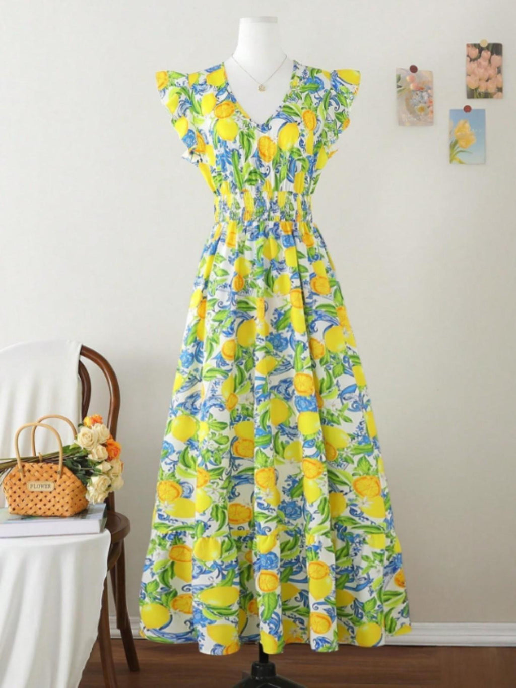 Robe à motifs citronnés