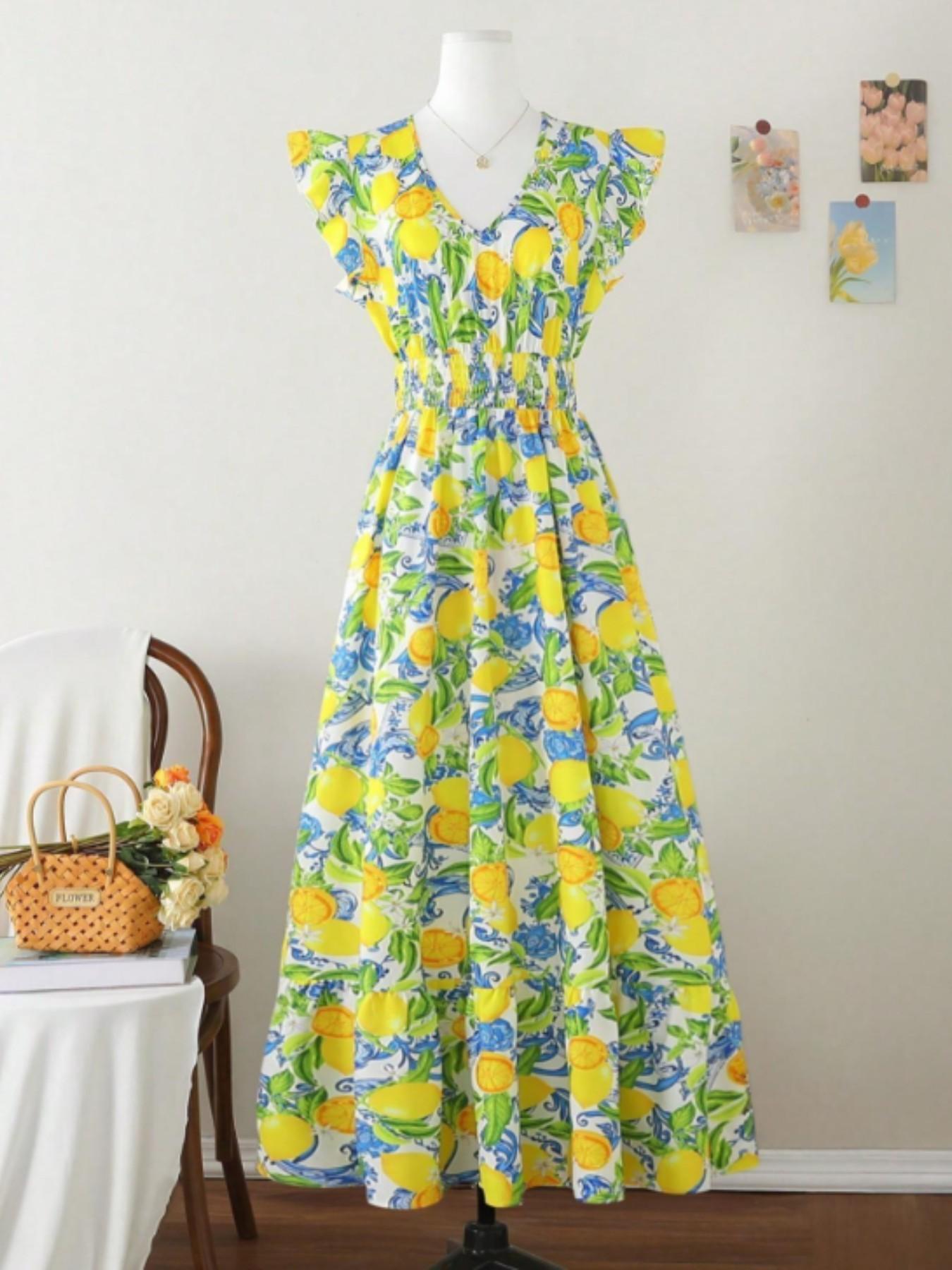 Robe à motifs citronnés