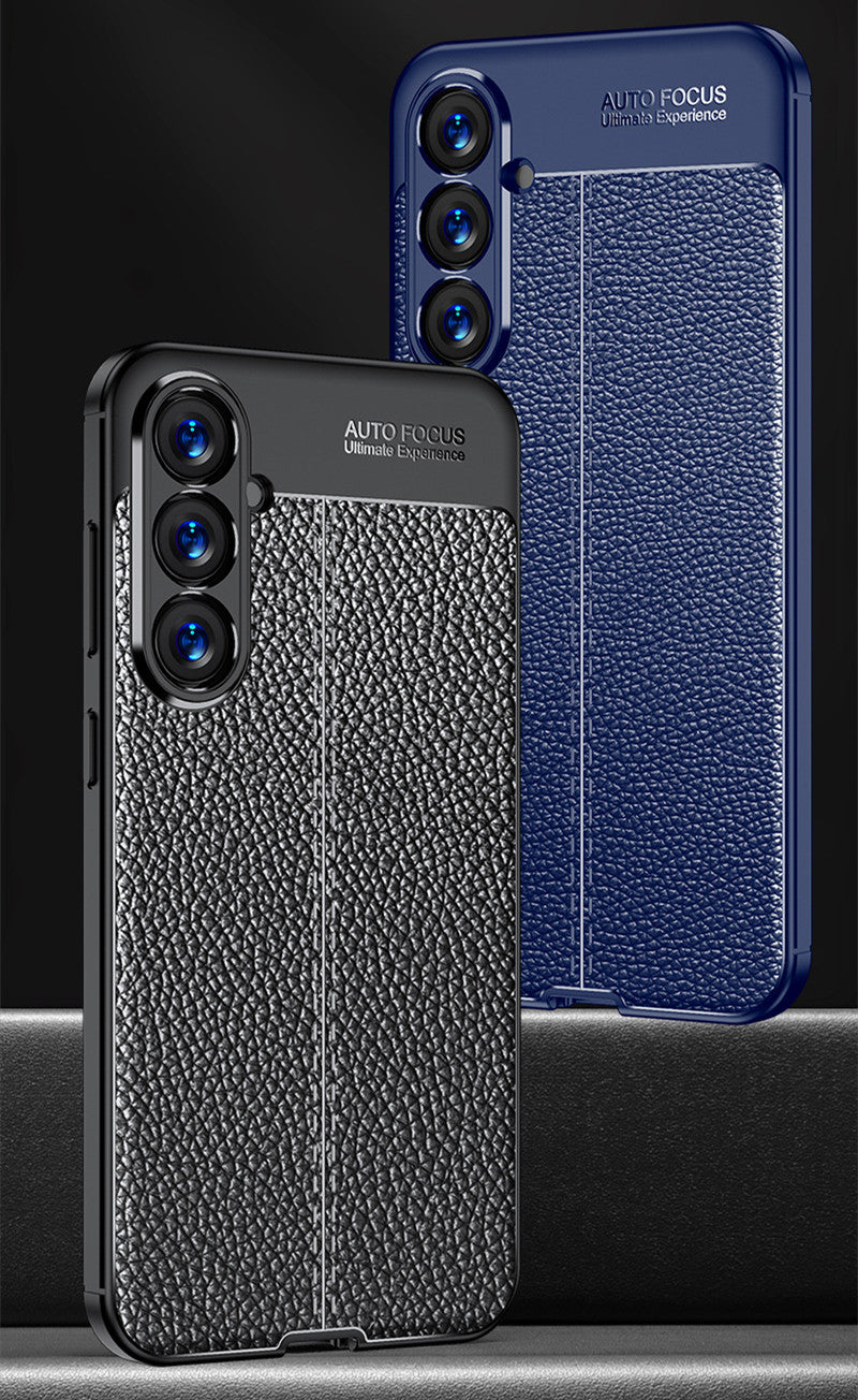 S24Ultra Telephone Case M34 Litchi Pattern A35 Anti-fall Shell Business S23FE Cas de protection