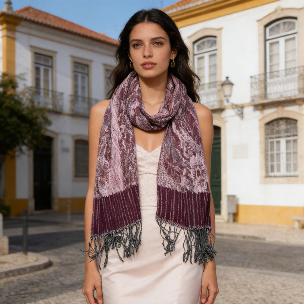 2pcs Glamour Dinner Accessory Rich Jacquard Texture Evening Light Jacquard Scarf