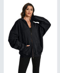 Women Oversized Hoodie with Double Zippers