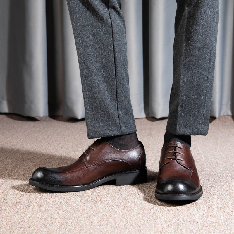 Chaussures en cuir véritable respirant pour hommes d'affaires