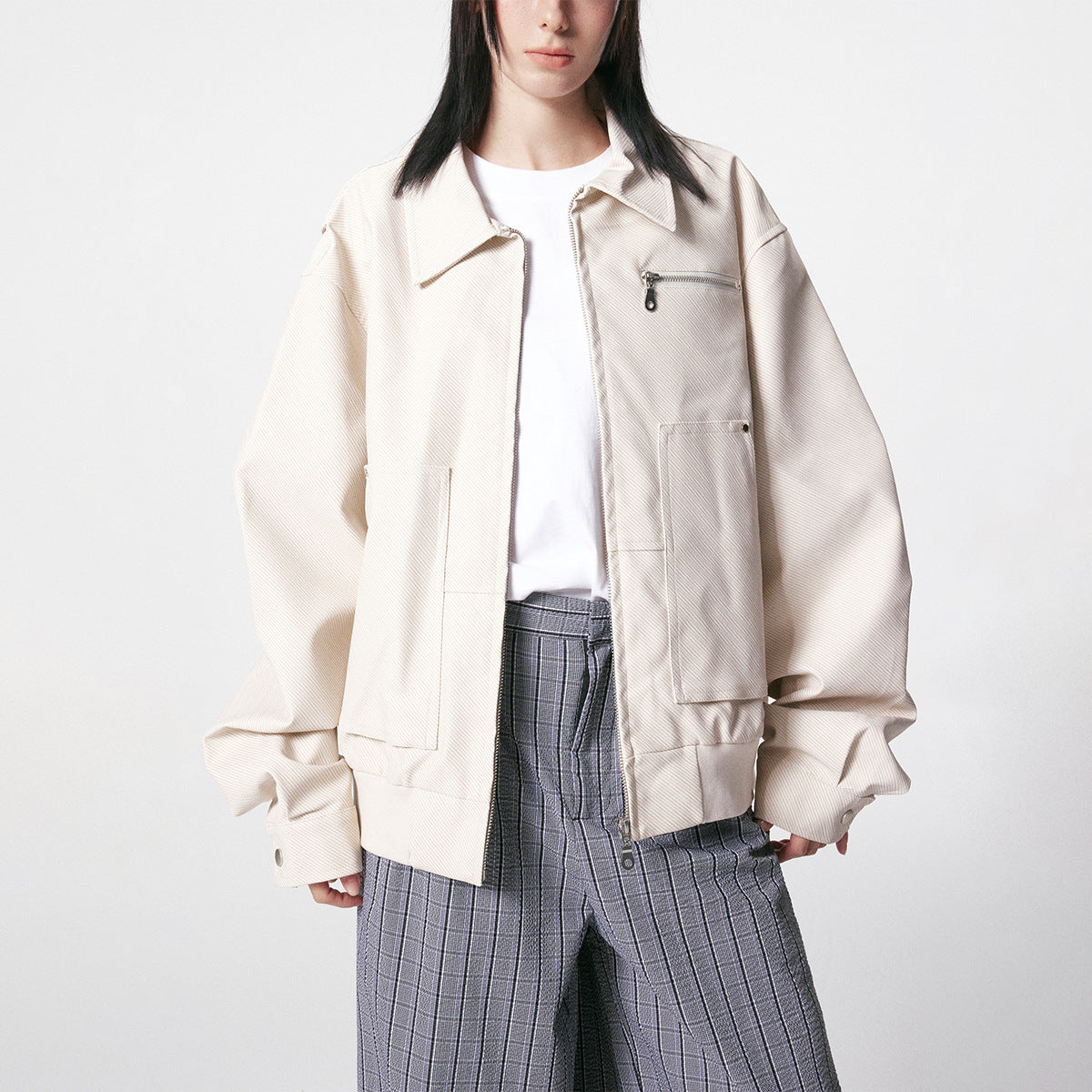 Retro Lavé Détresse en Cuir Loose-Fit Casual All-Match Jacket Top