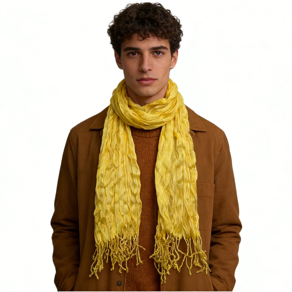 2pcs Yellow Sun Wrinkle Blend Scarf