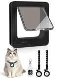 Smart Cat Door With 2 Collar Sensor Key,  Cat Door Collar Activated With Remote Control, 4 Way Locking Cat Flap Automatic Pet Door Interior & Exterior