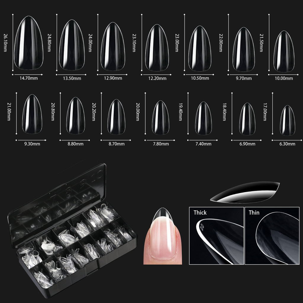 Conseils transparents d'ongle de ongles Formes d'ongle pour la manucure sans couture Faux ongles en boîte