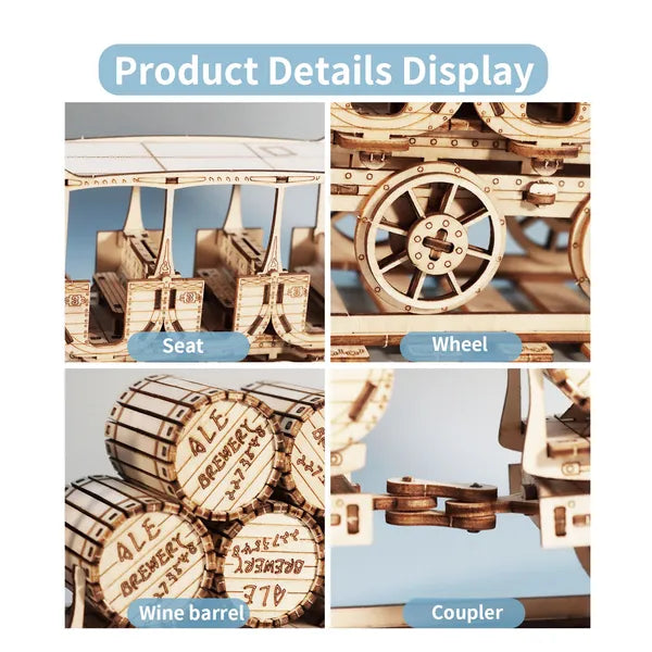 Puzzles en bois 3D Modèle de camion de vin Kits Brainteaser et Puzzle pour cadeau d'anniversaire de Noël