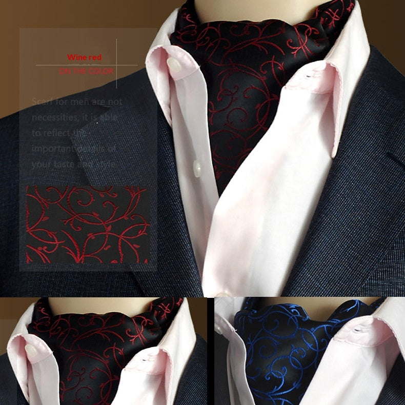 Echarpe Jacquard formelle pour hommes avec écharpe de cou de pois minuscules