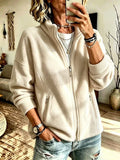 En stock European and American Autumn And Winter Stand-up Collier Full-zip Fleece Anti-thef