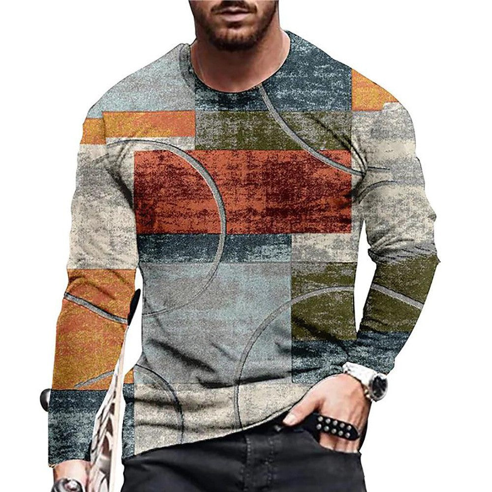 T-shirt homme 3D numérique imprimé ronde de la mode de cou