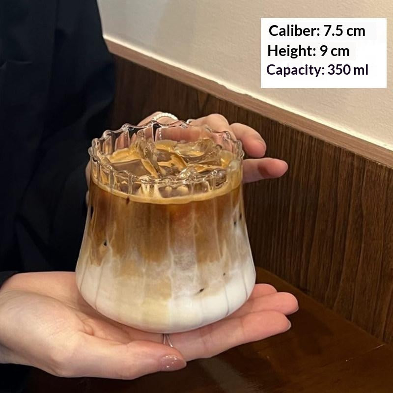 Coupe d'eau haute-borosilicate rétro transparente résistante à la chaleur