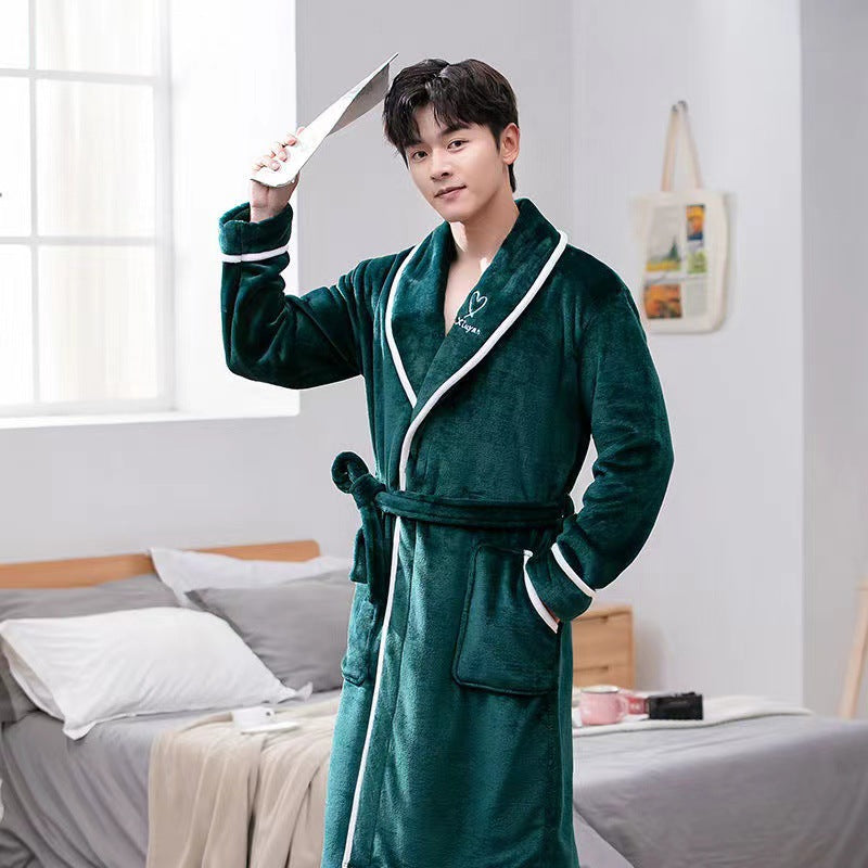 L'automne et l'hiver Flannel surdimensionnent le peignoir allongé pour hommes