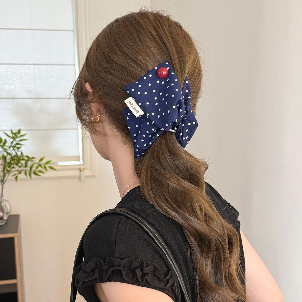 Placage de cheveux bleu Polka-Dot Triangle pour les femmes