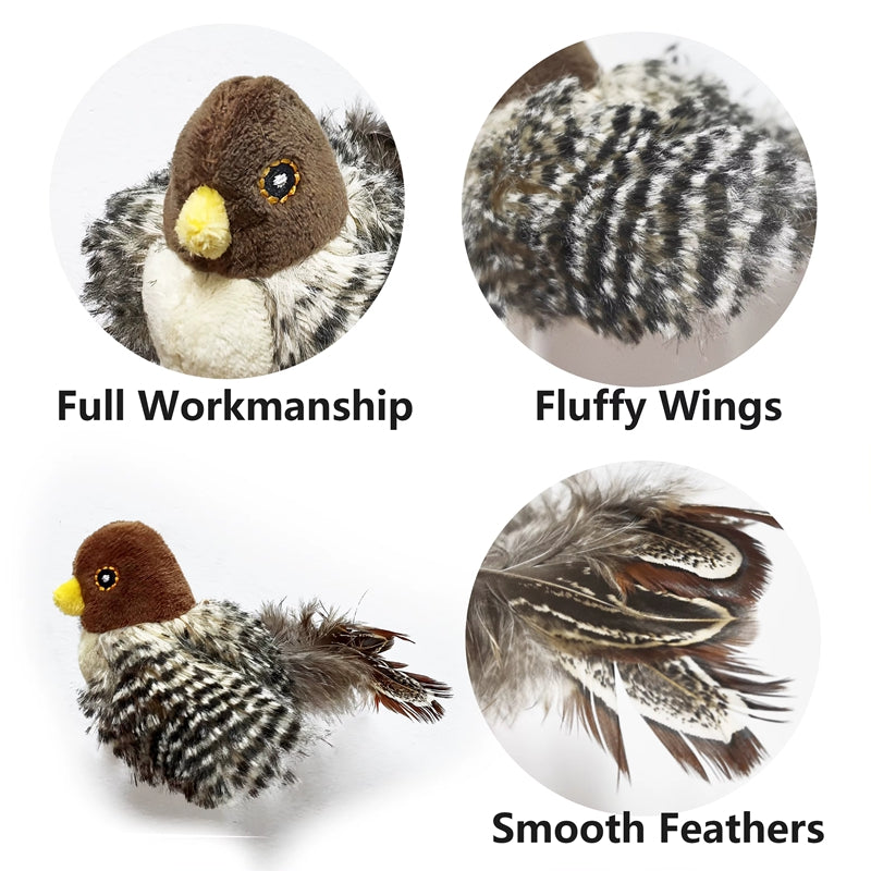 Jouets interactifs pour chats Simulation électrique en peluche d'oiseaux Chats animaux Jouets de location avec Fe
