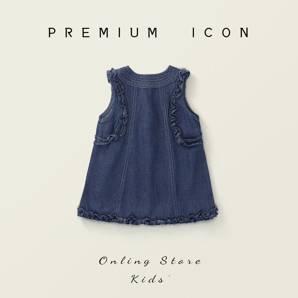 Robe de denim sans manches de style coréen pour filles