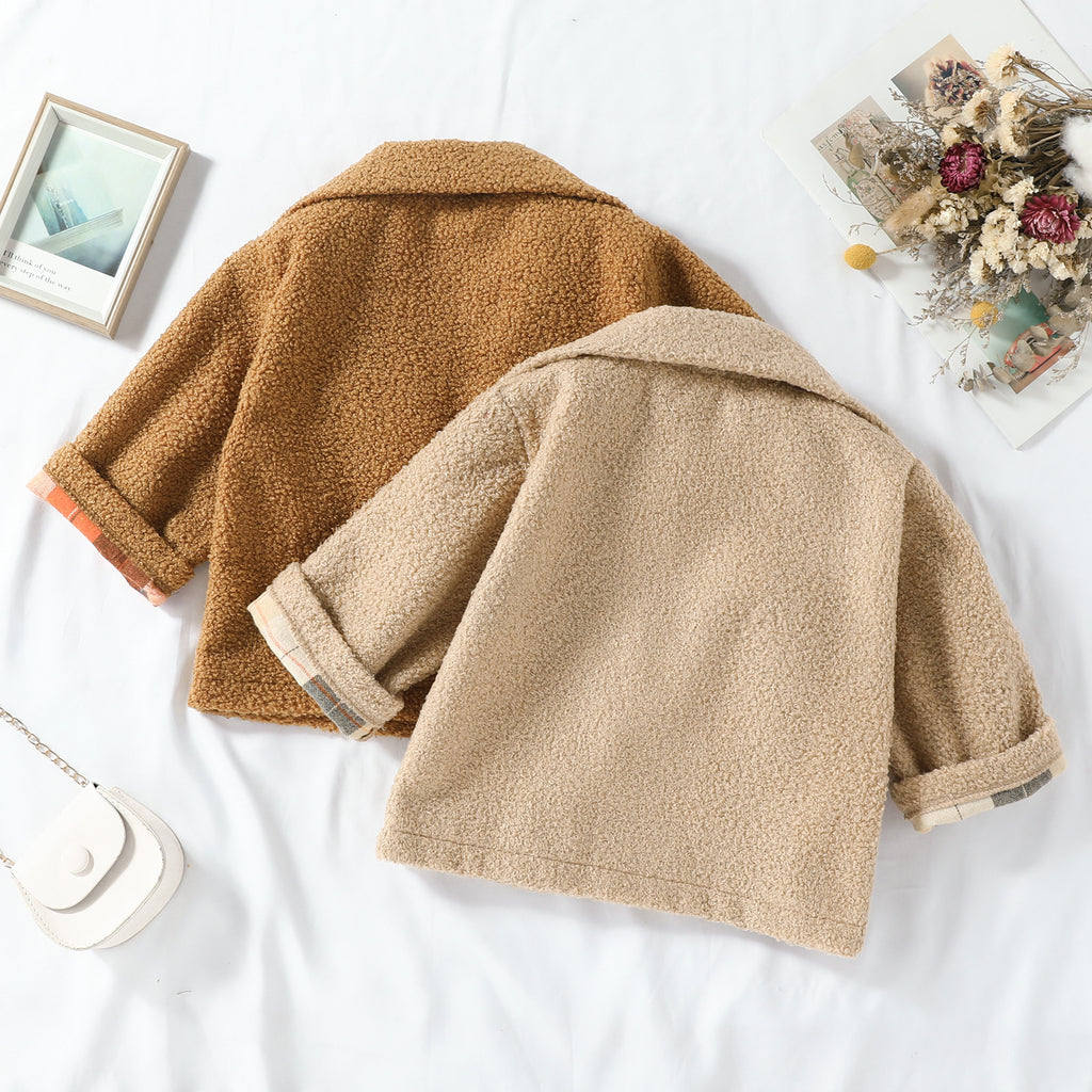 Manteau réversible en peluche d'automne