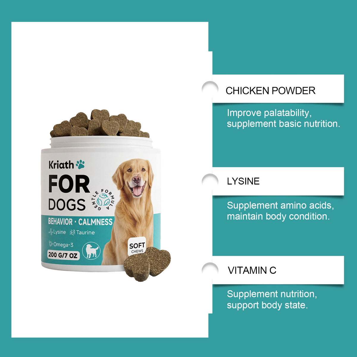 Soins aux chiens Comprimés à croquer Soins quotidiens Corps des chiens Nutrition Balance Imune Soins silencieux Comprimés