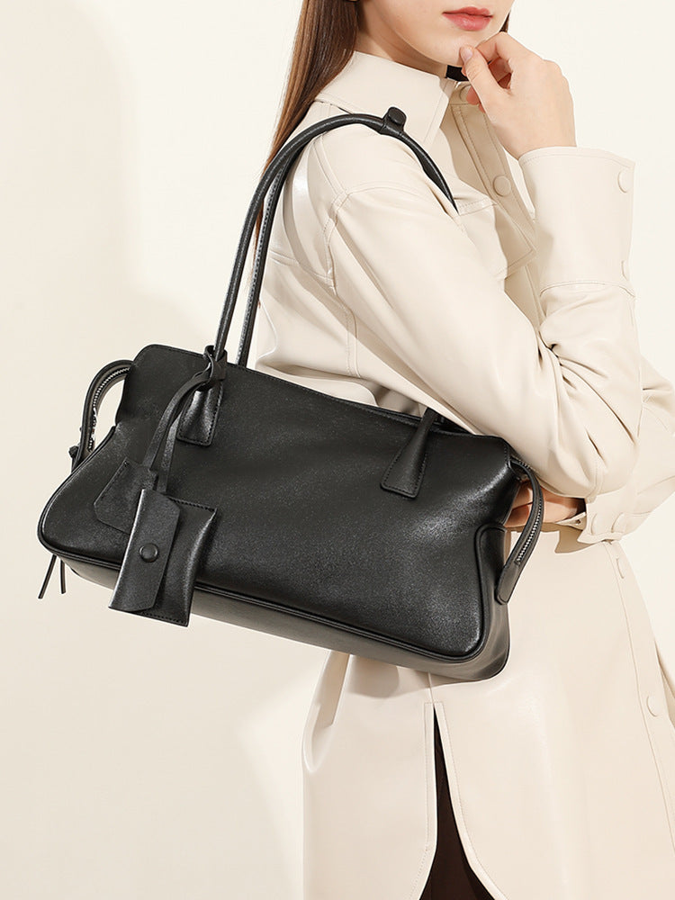 Sac en cuir véritable Niche d'épaule rétro