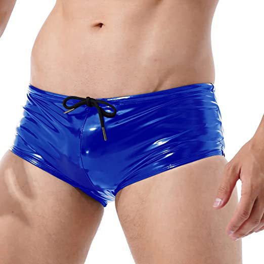 Sexy Bright Mirror PU cuir sous-vêtements pour hommes cuir