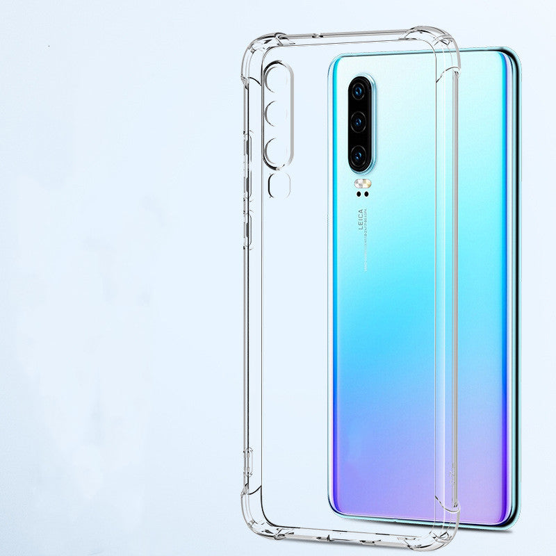Cas de téléphone mobile anti-chute Transparent Shell Silicone Manche