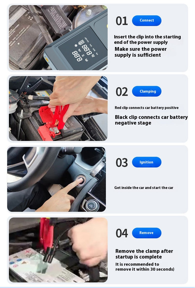 Véhicule Air Intelligent Digital Display Car Start Emergency Supply All-in-one Multi-functi
