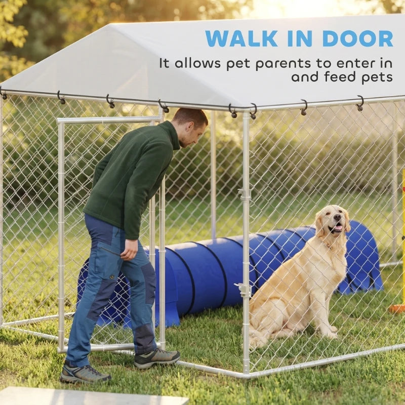20' X 7,5' X 6,5' Dog Kennel Outdoor pour petits grands chiens moyens avec toit imperméable