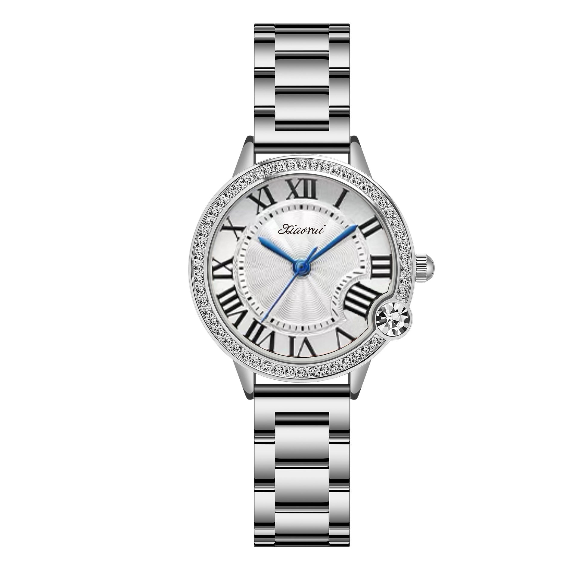 Élégant Quartz Full-Diamond en acier inoxydable Imperméable Femmes Montre