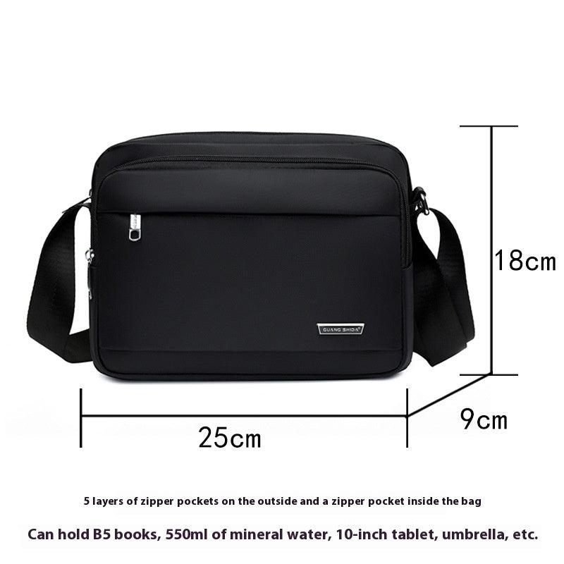 Men's Business Oxford Cloth Horizontal Multi-layer Messenger Bag