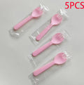 Fourche colorée et boîte de 11,5cm-pink-1