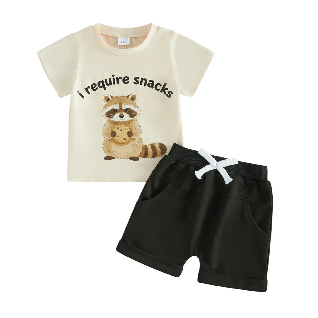 Short-sleeved printed sets for boys and girls