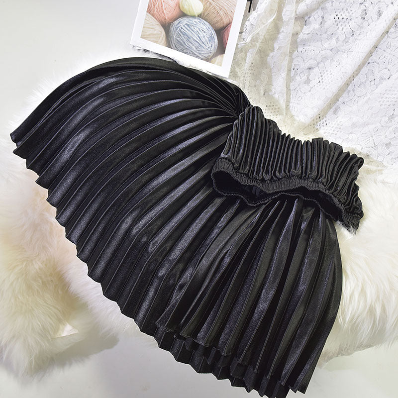 Jupe plissée Jupe Printemps et Été High Waist Mode rétro
