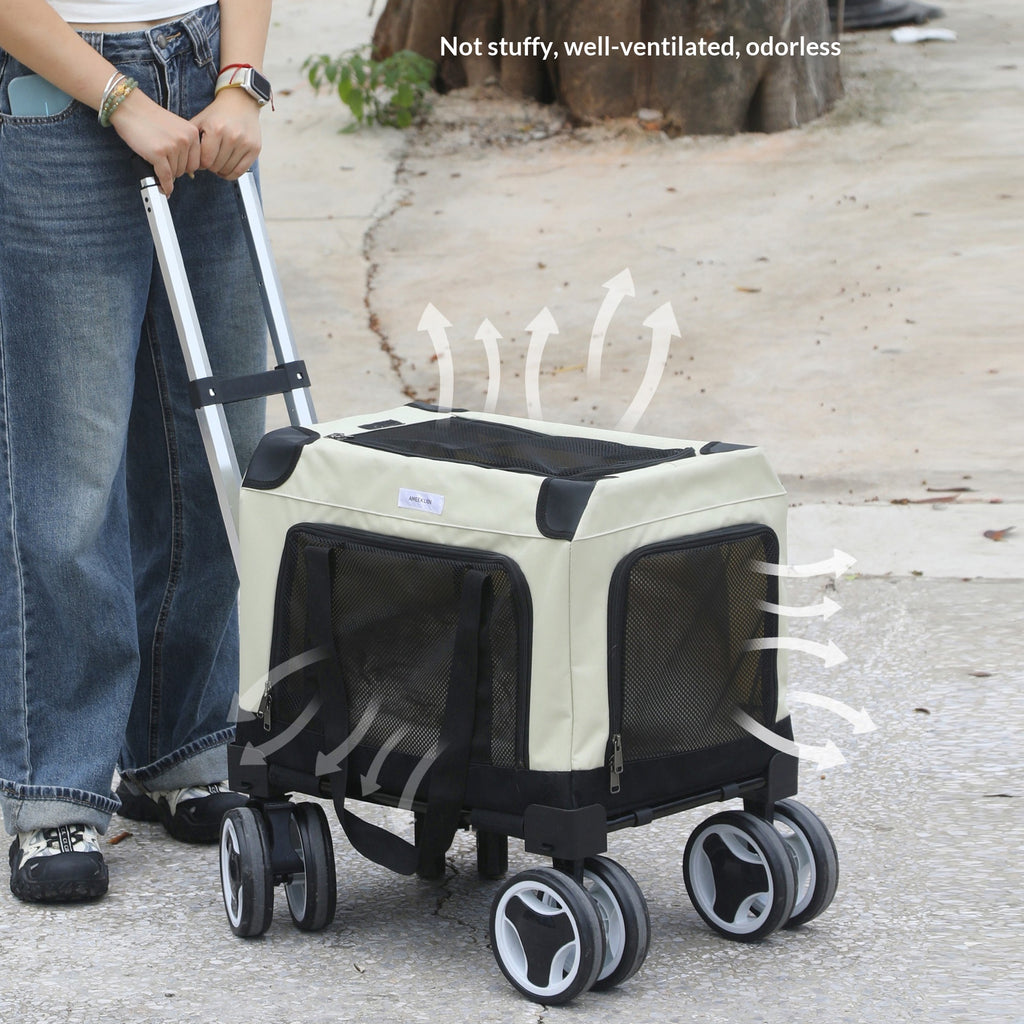 Pet Troley Case Grand-Capacité Cat Carrier Handheld Sac respirant pour petits chiens et Mul