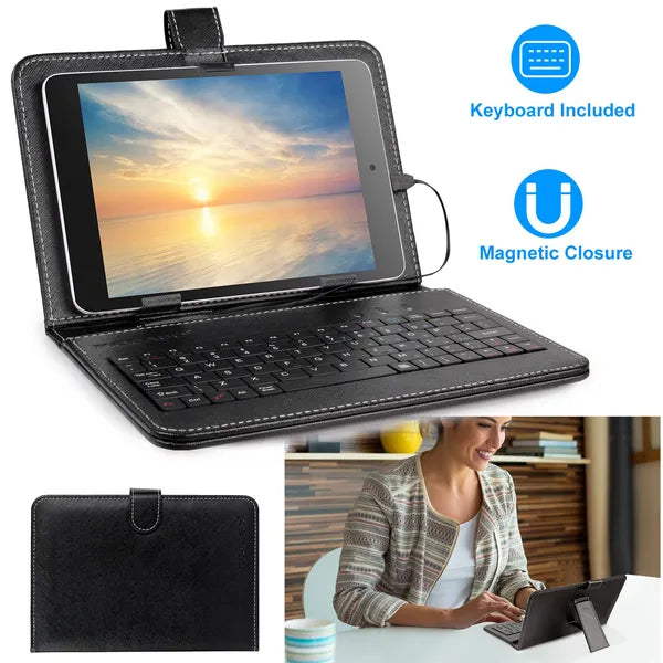 7.9in Clavier de protection Case W/ Clavier PU cuir support de table de dos via USB 2.0
