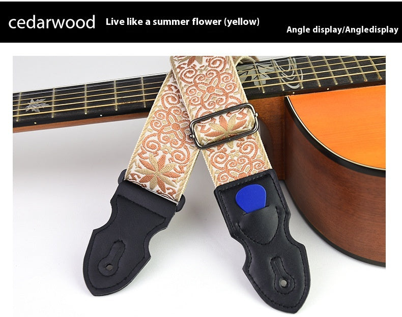 Bracelet pour guitare Folk Guitar Leather Electric Guitar Personnalité Guitare en bois Bracelet pour épaule