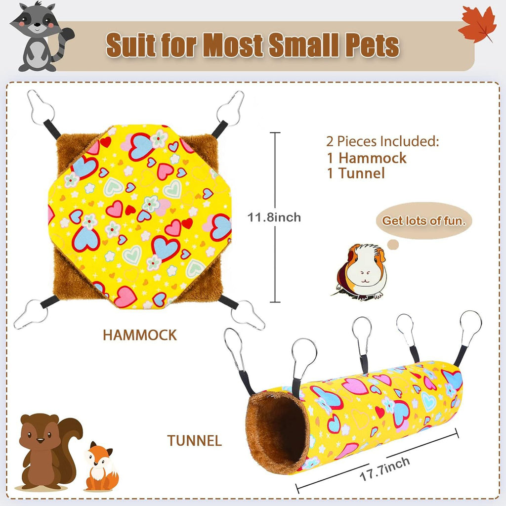 Set de hamacs pour petits animaux de compagnie et tunnel tubulaire suspendu