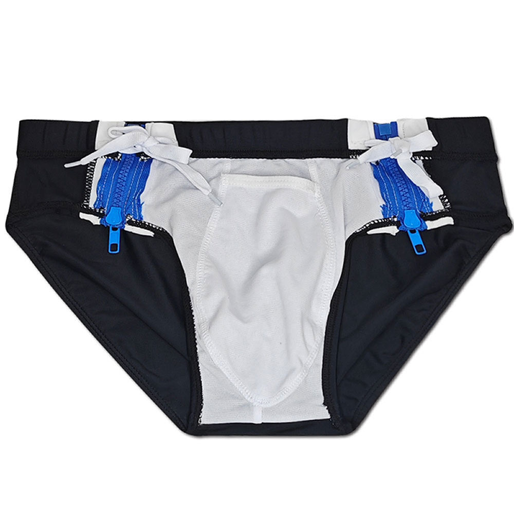 Slip de bain double zipper côté homme de mode