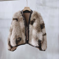 Automne d'hiver Chanel-style Couleur-Block fourrure One-Piece court manteau pour les femmes